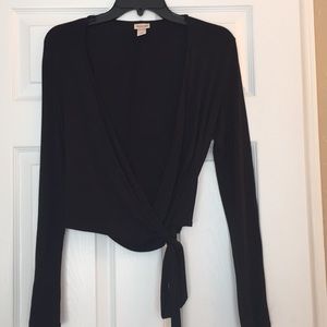Black side tie top